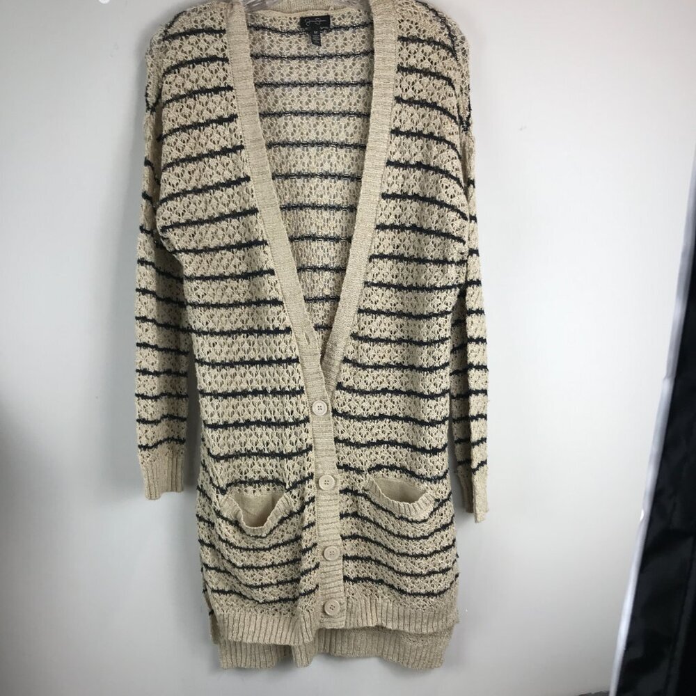 Jessica Simpson Cotton blend stripe cardigan sweater Size M